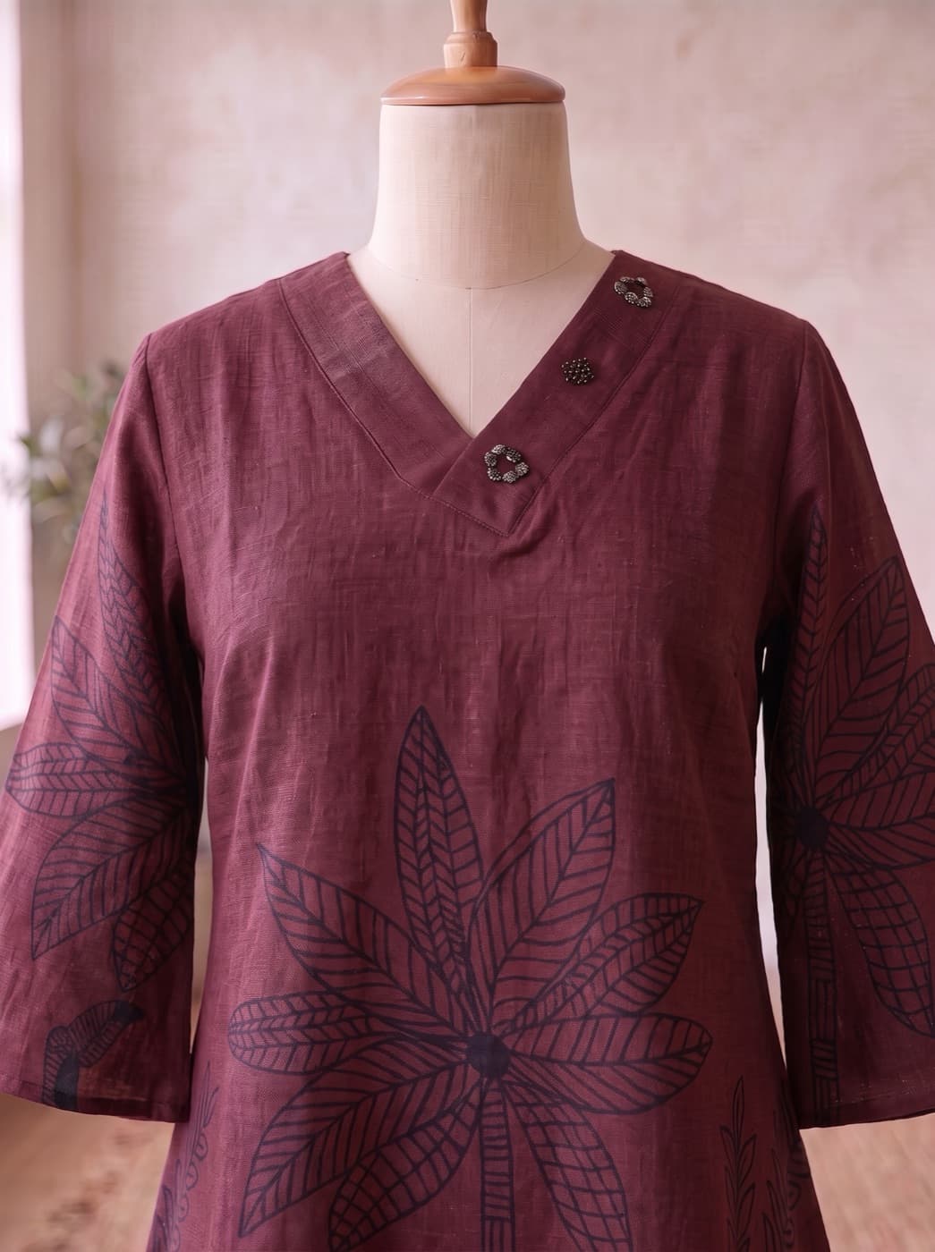 Maroon Palm Kurti 3