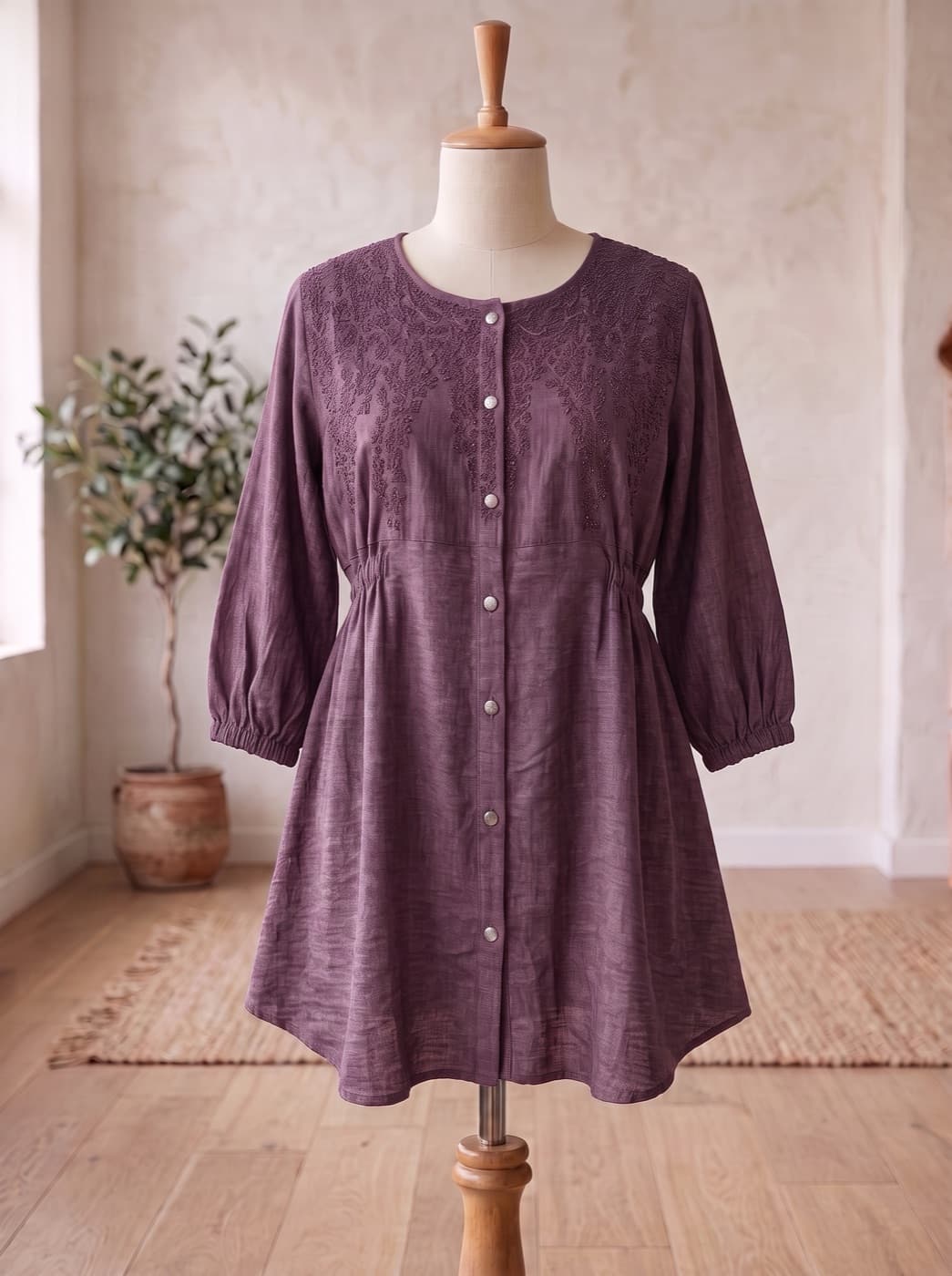 Plum Cinched Kurti