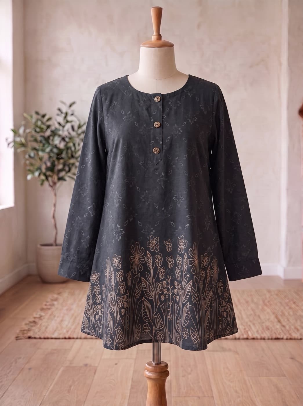 Charcoal Garden Kurti