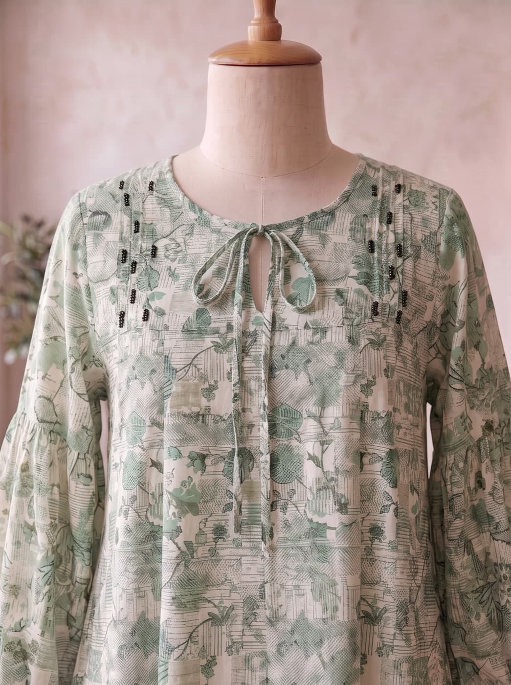 Green Garden Print Kurti 3
